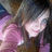A pixelated image of a person with long dark hair and pink clothing, showing two states: one without text overlay and another with 'MJ' and a heart symbol in bright pink.