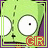 Green cartoon character with large white eyes and black pupils, one eye partially closed in a wink-like pose on left frame.