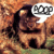 Pixelated cartoon figure with dark hair and brown skin holds a white speech bubble containing the word 'POOP' in blocky gray letters against an orange-brown background.