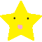 Yellow star-shaped character with pink mouth and black eyes, displayed in a of nine variations showing different facial expressions against gray background