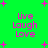 Green background with pink plus signs and repeated 'Live Laugh Love' text in pink pixelated font.