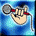 Animated contact sheet showing five sequential frames of a cartoon hand holding a microphone against a blue gradient background with pixelated texture.