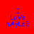 Red background with blue pixelated text reading "I Love Haylee" and two faint heart outlines below the text.