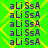 A static image displays repeated purple text 'aLi SsA' on a bright green background with yellow diamond patterns.