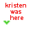 Red text messages and green heart icons on a white background with a gray rectangle in the bottom right.