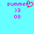 Pixelated text and symbols on a cyan background with a red heart replacing the 'r' in 'summer' on the left side.
