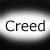 A contact sheet of two animated frames showing a grayscale gradient background with the word 'Creed' on the left and green text reading 'Original Icons .com' on the right.