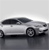A grayscale side-view of a sedan with visible wheels, windows, and a reflective surface beneath it against a light background.