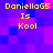 Pixelated image with yellow text on a purple-blue gradient background showing 'DaniellaG5 Is Kool' in two identical sections.