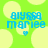 Pixelated blue text 'ayyra mariee' on bright green background with light yellow circles, two identical frames side-by-side.