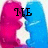 A static image of two stylized figures in pink and blue with a white star between them, displaying the text 'TLE' above.