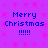 Pixelated blue text on purple background with pink starbursts, repeating 'Merry Christmas !!!!!' in four identical quadrants.