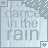 Pixelated text 'dance in the rain' on light blue background with gray border and star corners, showing animation changes across frames.