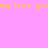 Pixelated yellow text 'my love you' repeats on pink background with red rectangular blocks in two positions.