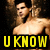 A shirtless man with dark hair appears in a of four with yellow text overlays reading "U KNOW," "U WANT," and "IT!!" against a dark background