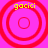 Four identical circular red concentric ring icons with yellow text 'gacici' on a bright pink background, arranged in a