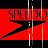 A static contact sheet of an animated Speedo logo icon showing repeated red and black frames with visible vertical line artifacts across all sampled frames.