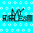 Pixelated blue background with white circles and wavy lines, featuring four identical 'MY RULES' text blocks in black outline with cyan fill.