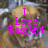 Pixelated image with pink text reading "I Love Beyoncé!" over a blurred background of indistinct shapes and colors.