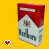 Two identical pixelated cigarette packs with red tops and white bodies, each featuring a green logo and partial text, set against a yellow background with a red-and-white heart icon below.