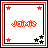 Two side-by-side pixel art frames of a buddy icon with star corners and the name "Jomats" in stylized text, showing color inversion between frames.