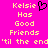 Pixelated text on bright pink background with black heart symbol replacing 'o' in Kelsie, repeated twice side-by-side.