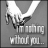 A 4x3 contact sheet of grayscale animated frames showing hands clasping and text reading "i'm nothing without you.." with vertical line artifacts.