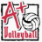 A static icon with a white background featuring red 'A+' text, a volleyball graphic, and the word 'Volleyball' in red below.