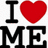 Pixelated graphic with black text "I" and "ME", red heart symbol, and red text "And Ryan" on white background.