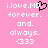 Pixelated pink background with white text reading 'i.love.MD forever. and. always. <333' and a black pixel-art heart symbol replacing the period after MD.