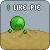 pixelated green character icons with 'I LIKE PIE' text above each, showing sequential facial expression changes from neutral to smiling