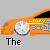 Animated orange car with yellow and gray details, showing motion effects