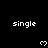 Pixelated white text 'single' appears above pixelated heart symbols on a black background with gray corner overlay.