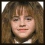 Four- shows pixelated character portraits with a text reading 'Hermione' in black font on white background