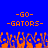 -GO- -GATORS- text in orange pixelated font on blue background with animated orange and purple pixel clusters below.