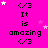 A bright pink background with repeated text "It is amazing" and star symbols in white and light pink, arranged in a pattern