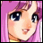 Pixelated anime-style face with pink hair and blue eyes, next to text reading "AnimeIM" and "com" on black background.