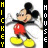 Animated contact sheet showing two frames of a Mickey Mouse icon with text banners on sides, each frame depicting the character in red shorts and yellow shoes against white background.