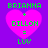Four identical pixelated heart-shaped icons with green text on a purple background, each displaying 'BRIANNA + DILLOH = LUV' inside the hearts.