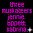 Three pink text lines on black background with small white symbols changing across frames.