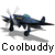 Animated contact sheet of a blue propeller plane icon with visible motion frames showing wing and tail movement, displayed in a 3x3 grid with repeated "Coolbuddy" text below each frame.
