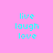 six identical on a pink background, each containing cyan text 'live laugh love' with one 's middle highlighted in magenta