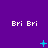Purple background with repeated 'Bri Bri' text and animated cyan symbols changing across frames.