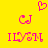 Yellow background with pink pixelated icons: a heart at top center, two curved shapes below it, and text "ILYSM" in stylized letters beneath each shape.