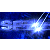 Animated contact sheet showing five sequential frames of a blue-themed 'SPY TV' logo animation with glowing effects on a gray background.
