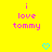 Yellow background with pink text reading "i love tommy" and two cyan pixelated hearts below the text.