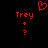 Red pixelated text and symbols on black background with heart symbol above two identical side-by-side sections.