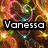 A colorful animated buddy icon with heart-shaped neon patterns and text labels for 'Vanessa', 'Rob Pattinson', and symbols like '+' and '='.