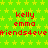 Green background with yellow stars, red text 'kelly emma' repeated three times horizontally, and red text 'friends4everfriends4everfriends4ever' repeated three times horizontally below.