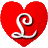 Nine red heart-shaped icons arranged in a , each containing a white stylized 'L' symbol on a gray background